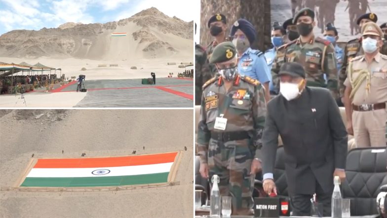 Khadi National Flag: लद्दाख में फहराया गया दुनिया का सबसे बड़ा खादी राष्ट्रीय ध्वज (देखें वीडियो)