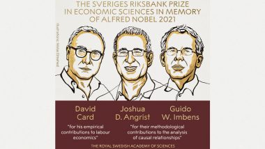 Nobel Prize 2021: डेविड कार्ड, जोशुआ डी. एंग्रिस्ट और गुइडो इम्बेन्स को मिला अर्थशास्त्र का नोबेल प्राइज