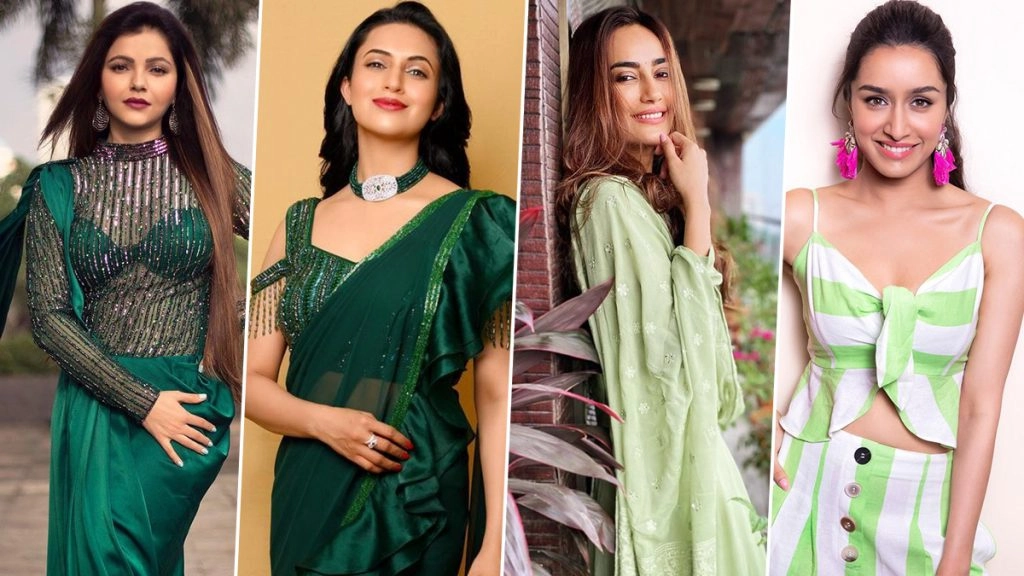 ग्रीन रंग में देखिए इन एक्ट्रेस का ये खास लुक 