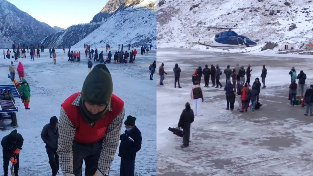 Char Dham Yatra: उत्तराखंड में बर्फबारी के बीच फिर शुरु हुई चार-धाम यात्रा, रास्ते से बर्फ हटाने में जुटा प्रशासन