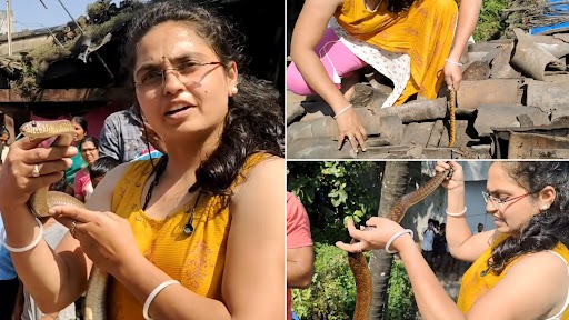 Snake Video: महिला ने छत से पकड़ा खतरनाक सांप, वीडियो देख हो जाएंगे सन्न