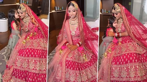 अपनी मां को दुल्हन के जोड़े में देखकर छोटी सी बच्ची ने दिया क्यूट रिएक्शन, वीडियो देख बन जाएगा दिन