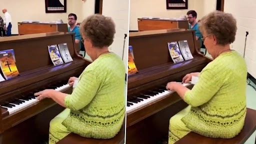 बुजुर्ग महिला ने पूरे उत्साह से पियानो पर बजाई सुंदर धुन, देखें मनमोहक वीडियो