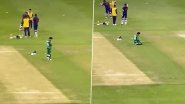 पाकिस्तान के विकेट कीपर-बल्लेबाज मोहम्मद रिजवान T20 विश्व कप ड्रिंक ब्रेक के दौरान किया नमाज अदा, देखें वीडियो