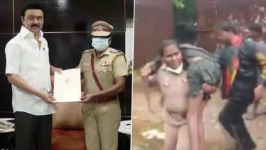 VIDEO: बेहोश व्यक्ति को कंधे पर लेकर जाने वाली चेन्नई की महिला पुलिस इंस्पेक्टर को सीएम एमके स्टालिन ने किया सम्मानित
