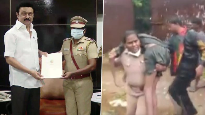 VIDEO: बेहोश व्यक्ति को कंधे पर लेकर जाने वाली चेन्नई की महिला पुलिस इंस्पेक्टर को सीएम एमके स्टालिन ने किया सम्मानित