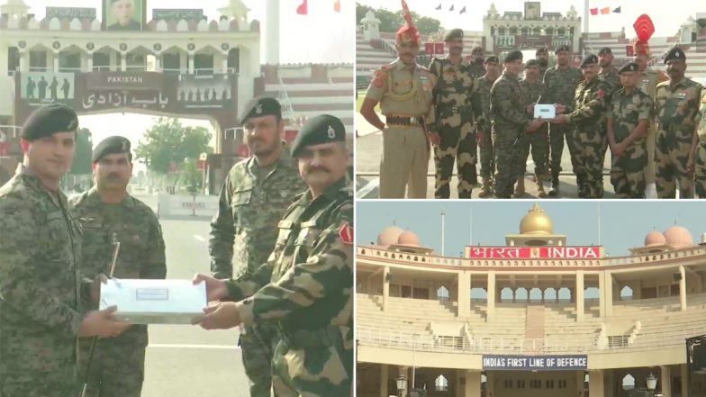 Diwali 2021: दिवाली के मौके पर अटारी-वाघा बॉर्डर पर BSF के जवानों और पाकिस्तानी रेंजर्स ने एक दूसरे को मिठाईयां दीं