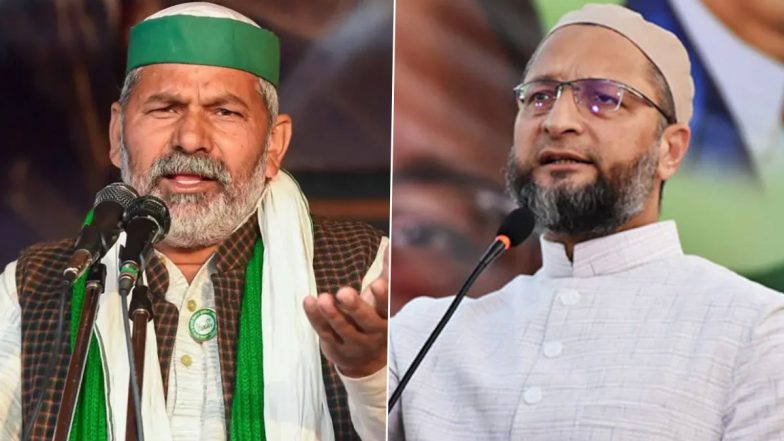 राकेश टिकैत ने असदुद्दीन ओवैसी पर BJP की मदद करने को लेकर बोला हमला, हैदराबाद के लोगों से की ये अपील  (Watch Video)