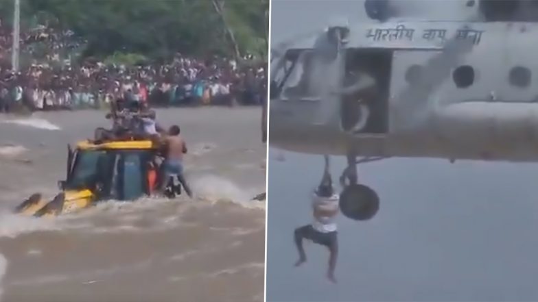 आंध्र प्रदेश: भारतीय वायुसेना के Mi-17 हेलीकॉप्टर की मदद से चित्रावती नदी का पानी बढ़ने से फंसे 10 लोगों को बचाया गया- देखें वीडियो