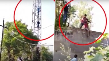 Haryana: फिल्म शोले के वीरू की तरह मोबाइल टावर पर चढ़ा युवक, कहा- मेरी शादी करवाओ, नहीं तो कूद जाऊंगा (Watch Video)