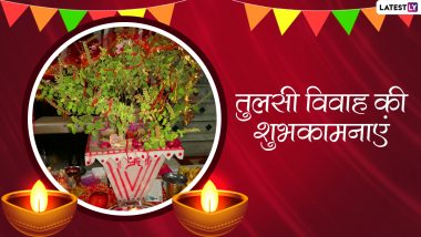 Tulsi Vivah 2021 Messages: तुलसी विवाह के इन हिंदी Quotes, WhatsApp Wishes, Facebook Greetings, GIF Images को भेजकर दें अपनों को शुभकामनाएं