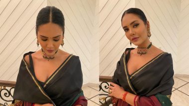 Esha Gupta Dashing Desi Look: दिवाली के मौके पर ईशा गुप्ता ने पहनी चुराई हुई साड़ी, लुक देखकर घायल हो जाएंगे