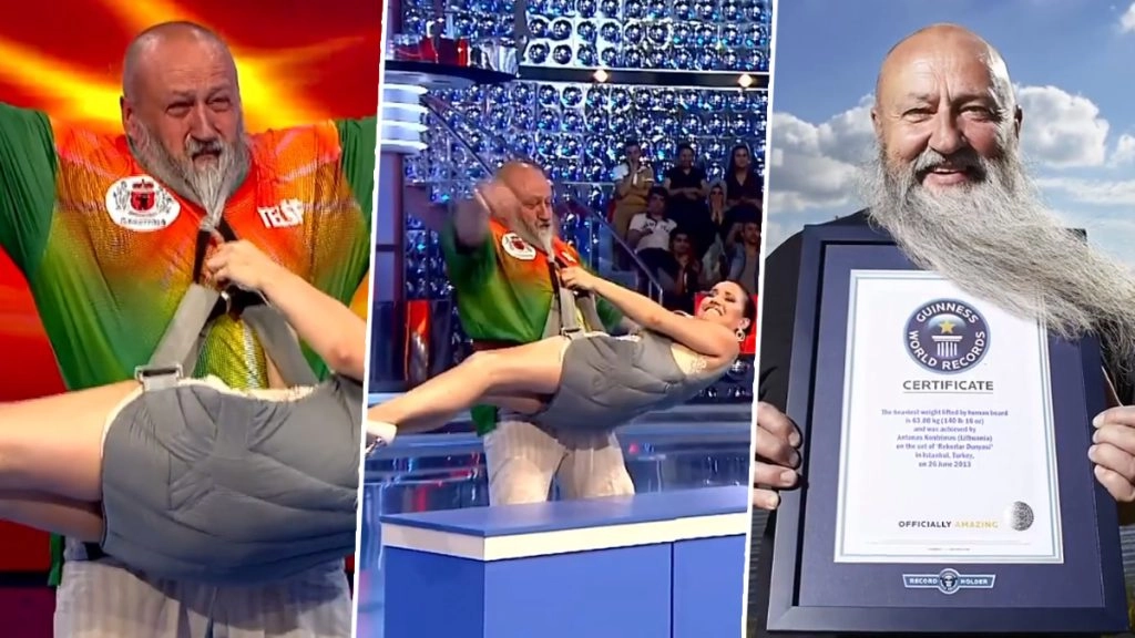 OMG! शख्स ने दिखाई दाढ़ी की गजब की ताकत, 63 किलो की महिला को उठाकर किया सबको हैरान (Watch Viral Video)