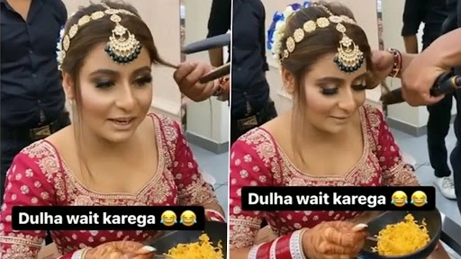 शादी से पहले दुल्हन का मैगी खाते हुए वीडियो वायरल, दूल्हे को कहा वेट करो, देखें वीडियो