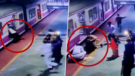 Viral Video: चलती लोकल में चढ़ते समय ट्रेन से गिरी महिला, आरपीएफ कर्मचारी बनी फ़रिश्ता, ऐसे बचाई जान, देखें वीडियो