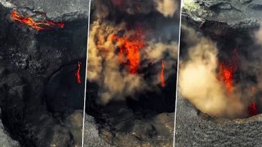 Volcano Video: आइसलैंड में एक सक्रिय ज्वालामुखी का ड्रोन से लिया गया चौकाने वाला क्लिप वायरल, वीडियो देख रह जाएंगे दंग