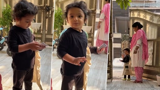 छोटा बच्चा सब्जियों की लिस्ट लेकर और झोला टांगकर निकला सब्जी लेने, क्यूट वीडियो हुआ वायरल