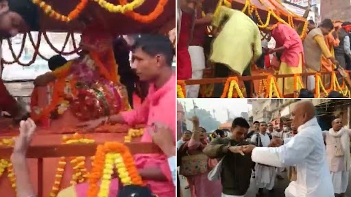 Maa Annapurna: गाजे-बाजे के साथ काशी में मां अन्नपूर्णा की हुई प्राण प्रतिष्ठा, नाचते-गाते भक्तों का वीडियो आया सामने