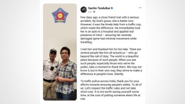 Sachin Tendulkar ने ट्रैफिक पुलिस को कहा धन्यवाद, सामने आई ये बड़ी वजह