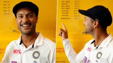 IND vs NZ Test Series 2021: टीम इंडिया के सलामी बल्लेबाज मयंक अग्रवाल ने वानखेड़े के ऑनर्स बोर्ड पर अपना नाम दर्ज होने पर दिया बड़ा बयान, कहीं यह बात