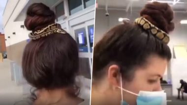 Snake Wrapped in Hair: सांप को बालों में लपेट कर Shopping पर निकली लड़की, देखें हैरान कर देने वाला वीडियो