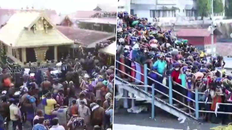 Kerala: कोरोना के खतरे के बीच सबरीमाला मंदिर में जुटी भीड़, 14 जनवरी को होना है मकरविलक्कु उत्सव