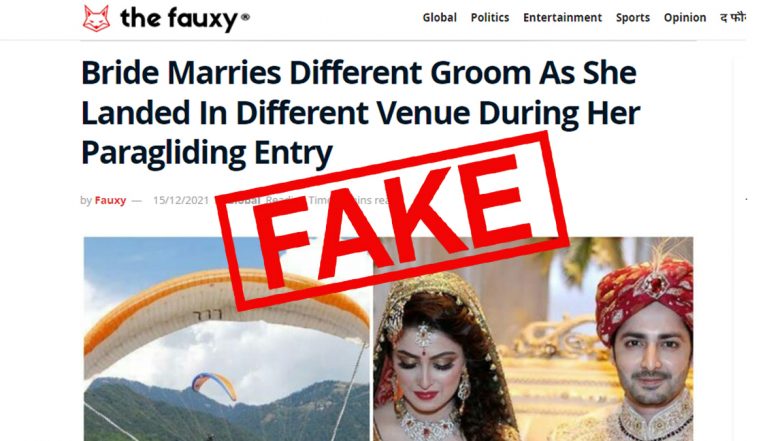 Fact Check: पैराग्लाइडिंग कर आने वाली थी दुल्हन, लेकिन दूसरे की शादी में हो गई लैंड- जानें वायरल खबर की सच्चाई