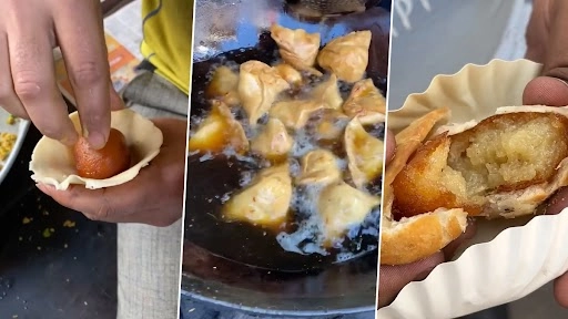 फूड ब्लॉगर ने ट्राय किया गुलाब जामुन वाला समोसा, खाते ही किया मुंह टेढ़ा, रिएक्शन्स हुआ वायरल