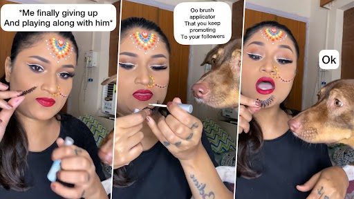 Viral Video: अपनी मालकिन के साथ फेक आईलैशेस लगाना सिखते डॉग का क्लिप वायरल, क्यूट वीडियो देख बन जाएगा दिन