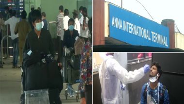 Tamil Nadu: ओमीक्रोन वेरिएंट को लेकर चेन्नई एयरपोर्ट पर प्रशासन यात्रियों को लेकर सतर्क नजर आई