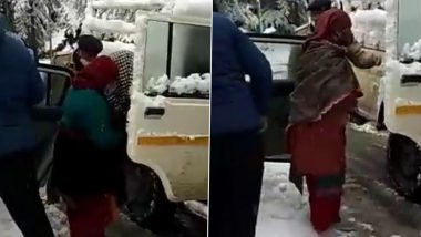 Shimla: पुलिस ने बच्चे को सुरक्षित प्रसव के लिए बर्फ में फंसी महिला को पहुंचाया अस्पताल