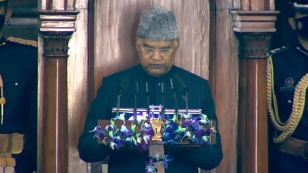 राष्ट्रपति रामनाथ कोविंद ने अपने अभिभाषण में कहा- कोरोना महामारी के दौरान भारत में कोई भूखा नहीं सोया