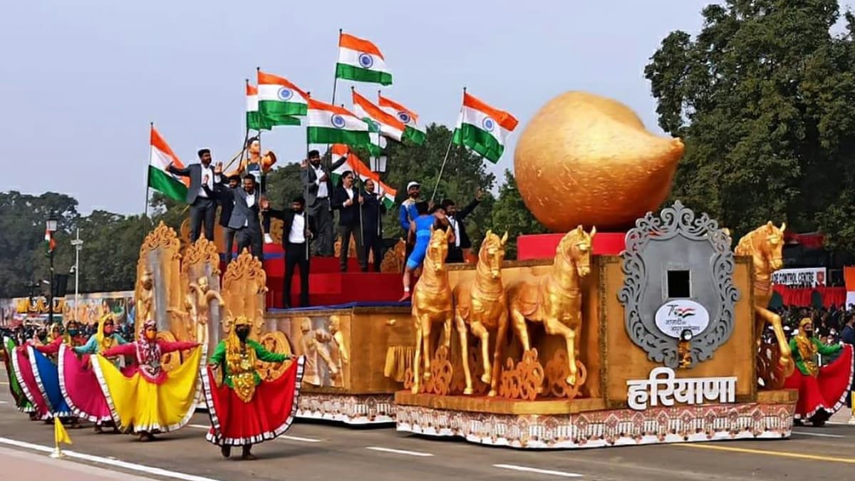 Republic Day 2022: खेलों के पॉवर हाउस हरियाणा के दम खम का गवाह बना राजपथ, झांकी में दिखी ओलंपिक की झलक