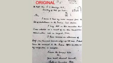 Netaji Subhash Chandra Bose’s Resignation Letter Viral: नेताजी सुभाष चंद्र बोस द्वारा सिविल सर्विसेस को लिखा गया इस्तीफा पत्र वायरल, देखें लेटर