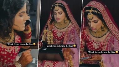 Viral Video: देसी दुल्हन अपनी शादी के दिन काम से परेशान, मजेदार वीडियो हुआ वायरल