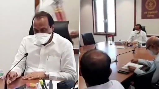 Maharashtra: COVID-19 के बढ़ते मामलों के बीच डिप्टी सीएम अजित पवार ने स्वास्थ्य मंत्री राजेश टोपे और अन्य अधिकारियों के साथ मुंबई में बैठक की