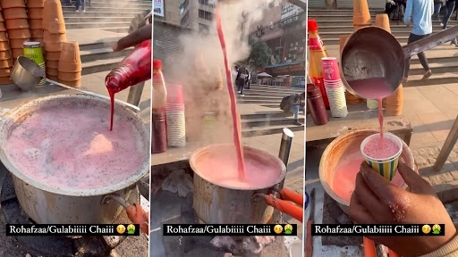 स्ट्रीट वेंडर ने बनाया रूह अफजा चाय, टेस्ट करते ही शख्स ने बनाया ऐसा मुंह, रिएक्शन हुआ वायरल