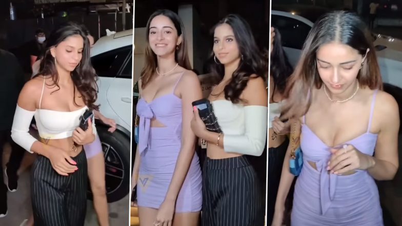 Ananya Panday के साथ बेहद हॉट कपड़े पहनकर पार्टी मनाने निकली Suhana Khan,देखें Sexy Video