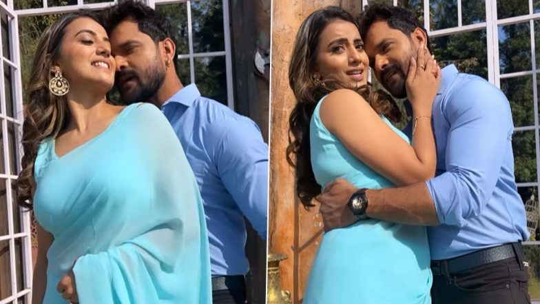Khesari Lal Yadav संग साड़ी पहनकर हॉट रोमांस करती दिखी Akshara Singh, देखें Sexy Video