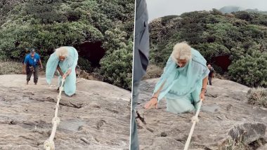 साड़ी पहनकर पश्चिमी घाट की सबसे कठिन चोटी पर चढ़ाई करती दिखी 62 वर्षीय महिला, Viral Video देख आप हो जाएंगे हैरान