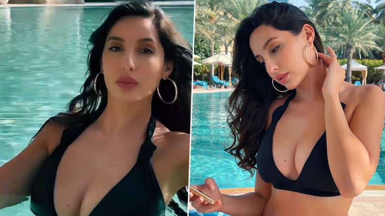 Nora Fatehi ने सेक्सी स्विमसूट पहनकर पूल में लगाईं डूबकी, बोल्डनेस से भरा ये Video देखकर उड़े फैंस के होश