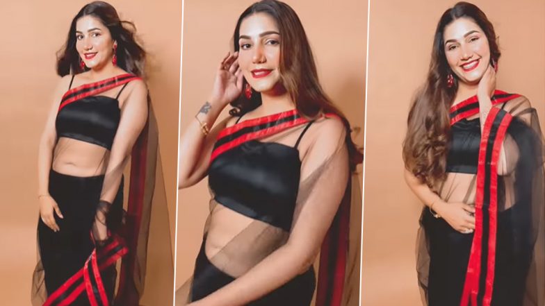VIDEO: Sapna Choudhary ने देसी भाभी स्टाइल से सेक्सी स्टाइल में बदला अपना लुक, ब्लैक साड़ी ने दिखा Hot अवतार  