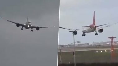 Air India Flight Lands Amid Storm Eunice: यूनिस तूफान के बीच लंदन में एयर इंडिया की फ्लाइट सुरक्षित लैंड, वीडियो हुआ वायरल