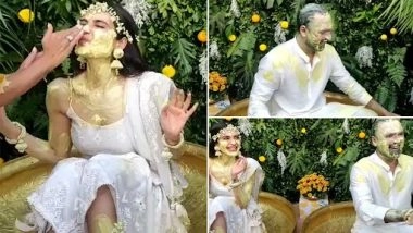 Karishma Tanna- Varun Bangera Haldi: करिश्मा तन्ना और वरुण बंगेरा की हल्दी का वीडियो आया सामने, व्हाईट ड्रेस में कपल ढा रहा है कहर