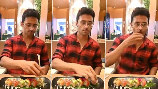 Indian Way to Eat Sushi: फूड ब्लॉगर ने देसी तरीके से खाया सुशी, मजेदार वीडियो हुआ वायरल