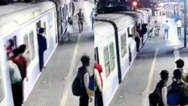 चलती लोकल ट्रेन में चढ़ने के लिए महिला ने प्लेटफॉर्म पर लगाई दौड़, फिसला पैर और फिर जो हुआ... (Watch Viral Video)