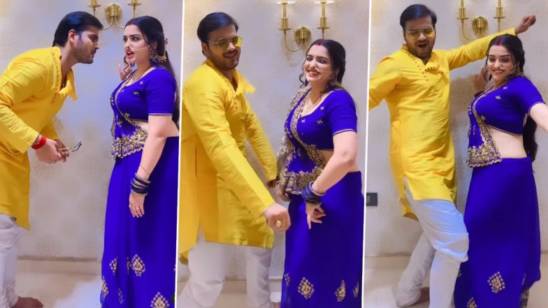 Aamrapali Dubey ने Arvind Akela Kallu संग देसी भाभी स्टाइल में किया हॉट डांस Video हुआ Viral