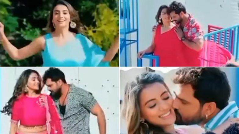 New Bhojpuri Song: Akshara Singh को किस करते दिखे Khesari Lal Yadav, हॉट रोमांस से भरा Video हुआ Viral