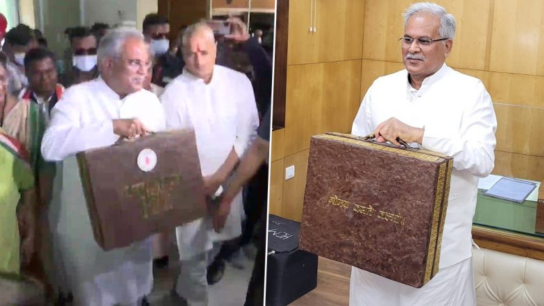 Chhattisgarh Budget: मुख्यमंत्री भूपेश बघेल गाय के गोबर से बने ब्रीफकेस में लेकर आएं राज्य का बजट, देखें तस्वीरें
