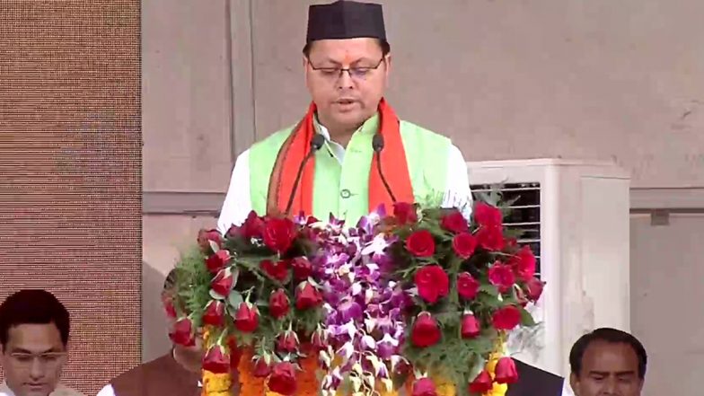 Uttarakhand: मुख्यमंत्री पद पर पुष्कर धामी की दोबारा ताजपोशी, पीएम मोदी, गृह मंत्री समेत कई बड़े दिग्गज रहे मौजूद